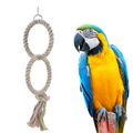 PARROT HANGING DOUBLE JUTE RING TOYS 32x16CM [12 Pack] Pets Bird Rope Swing Play Climbing Perch Stand Comfort Interactive Chewing Foraging Play Toy