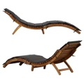 Sun Lounge Solid Hardwood Lounger Chaise Bed Patio Garden Furniture With Cushion