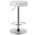 Costway Kitchen Bar Stools Swivel Dining Chair PU Leather Counter Stools Gas Lift Bistro Cafe Living Room White
