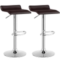 Costway 360° Swivel Bar Stools Gas Lift Dining Chair Counter Stools PU Fabric Bistro Kitchen Cafe