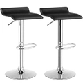 Costway 360° Swivel Bar Stools Gas Lift Dining Chair Counter Stools PU Fabric Bistro Kitchen Black