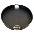 Sonoda Round Tray with Stirrups - Black Leather