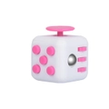 Fidget Hand Finger Cube 3D Focus Stress Reliever Toy Gift Magic for Kids Adults(White+Pink)