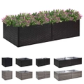 Garden Planter Poly Rattan Patio Flower Box Black/Grey Multi Sizes vidaXL