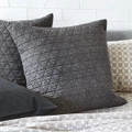 Alex Liddy Edit Triangle Quilted European Pillowcase Graphite Size 65X65cm