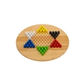 Wooden Solitaire & Chinese Checkers 60cm Varnished Board