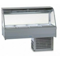 Roband Curved Glass Refrigerated Display Bar, 8 pans