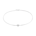 Sterling Silver 27cm Snake Anklet with Stardust Heart