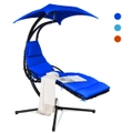 Costway Outdoor Hammock Chair w/Stand Metal Swing Chair Garden Lounger Chair Cushion Canopy Patio Pool Yard Blue
