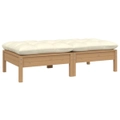 2-Seater Garden Sofa with Cream Cushions Solid Pinewood vidaXL