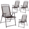 Costway 4x Outdoor Dining Chairs Folding Patio Bistro Set Cast Iron Backyard Garden Furniture