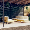 8 Piece Garden Lounge Set with Cream Cushions Pinewood vidaXL