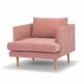 Denmark Fabric Armchair - Dusty Blush with Natural Legs