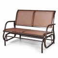 Costway 48" Outdoor Patio Swing Glider Bench Chair Loveseat Rocking Lounge Backyard 200kg Brown