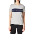 Tommy Hilfiger Womens Short Sleeve Sports Tee w/Colour Block Print Grey