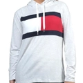 Tommy Hilfiger Women's Long Sleeve Hoodie Tee w/Colour Block Flag White