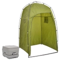 Portable Camping Toilet with Tent 10+10 L vidaXL