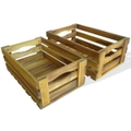 Apple Crate Set 2 Pieces Solid Acacia Wood vidaXL