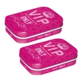 2x Nostalgic Art 6cm Metal Tin Mint Box VIP Only Fresh Breath Candy Mints Pink