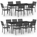 Outdoor Dining Set Steel Garden Table and Chair Furniture Set 7/9 Piece vidaXL