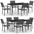 Outdoor Dining Set Steel Garden Table and Chair Furniture Set 5/7 Piece vidaXL