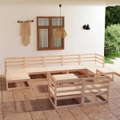 10 Piece Garden Lounge Set Solid Pinewood vidaXL