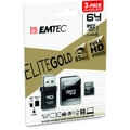 Emtec 64GB MicroSDXC Gold Class 10 With USB Reader with Memory card adapter