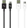 Gecko Essentials USB to USB-C TPE Round Cable 1m Twin Pack - Black/White (GG100244)