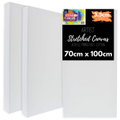 6 x THICK ARTIST STRETCHED CANVAS 70X100cm - Cotton White Blank Canvases Panel