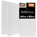 10 x THICK ARTIST STRETCHED CANVAS 60X80cm - Cotton White Blank Canvases Panel