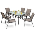 Costway 7PCS Patio Furniture Set Outdoor Dining Table Chairs Coffee Table Set Bistro Garden Backyard