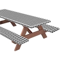 3Pcs Tablecloth and Seat Covers Picnic Table and Bench Cover for Outdoor Garden Bench