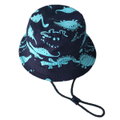 Kids Boy Girl 100% Cotton Bucket Reversible Hat UPF 50 Adjustable Sun Cap Unisex Navy