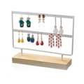 2/3 Layer Wooden Earring Display Stand Holder Jewelry Necklace Rack Organizer