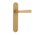 Iver Copenhagen Door Lever Handle on Oval Backplate Brushed Brass