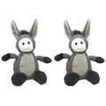 2x Paw Play Interactive Squeaking Soft Donkey Plush Puppy/Dog/Pet/Cat Toy 37cm
