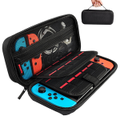 Protective Travel Carrying Case Pouch for Nintendo Switch &Accessories-Black