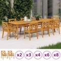 2/3/4/6/8x Solid Wood Acacia Outdoor Dining Chairs Garden Armchair vidaXL