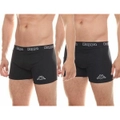 6 X Kappa Mens Black/Black Boxer Shorts Comfy Trunks