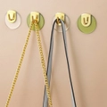 8Pcs Light Luxury Hook Free Punch Bathroom Hook-Transparent&Green