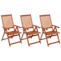 Folding Garden Chairs 3 pcs Solid Acacia Wood vidaXL