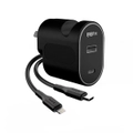 EFM 30W Dual Port Wall Charger with Type C to Lightning Cable 1M - EFPW30U938BLA - Black