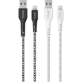 Tonic PowerFlex Lightning to USB-A Cable Twin Pack - Black & White