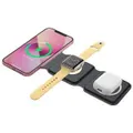 3 in 1 Foldable Magnetic Qi Wireless Charger with Night Light Fast Charging Dock Station for iPhone Apple Watch Airpods