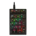 Numeric Keypad Small Keyboard Multifunction Keys Wired Mechanical RGB Color Backlit Keyboard for Bank Accounting - Black