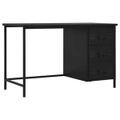 Desk with Drawers Industrial Black 120x55x75 cm Steel vidaXL
