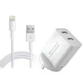 USB Port Adapter Wall Charger 5V 1A AC w/ Lighening Cable