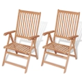 Reclining Garden Chairs 2 pcs Solid Teak Wood vidaXL