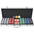 Poker Set with 500 Chips Aluminium vidaXL