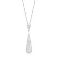 Eclipse 45cm Sterling Silver Necklace with Austrian Crystal Pendant
